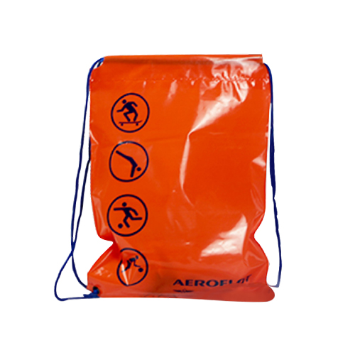 橙色PE服裝收納束口袋定做